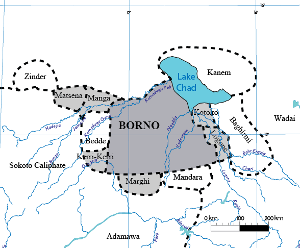 map Borno 19th century